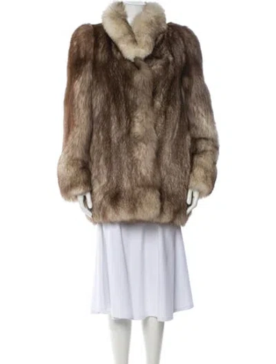 Pre-owned Saga Fox Vintage Fox Fur Coat In Gray
