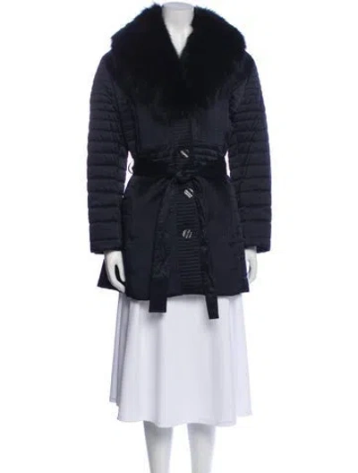 Pre-owned Saga Furs Faux Fur Coat In Blue