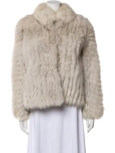 Pre-owned Saga Furs Faux Fur Coat In Neutral