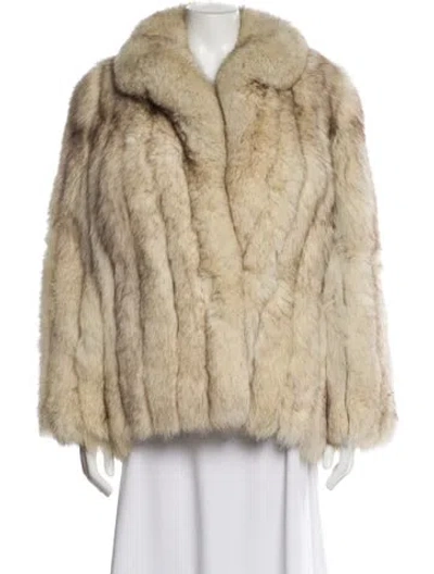 Pre-owned Saga Furs Faux Fur Coat In Neutrals