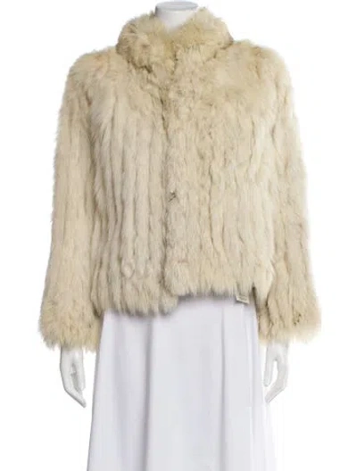 Pre-owned Saga Furs Faux Fur Jacket In Neutral