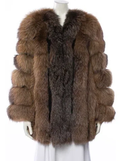 Pre-owned Saga Furs Fox Fur Coat In Brown