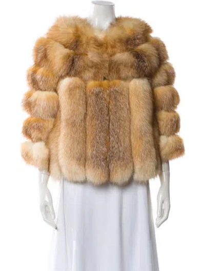 Pre-owned Saga Furs Fox Fur Coat In Neutral