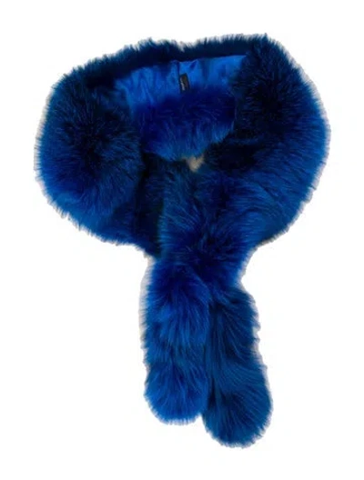 Pre-owned Saga Furs Fur Shawl In Blue