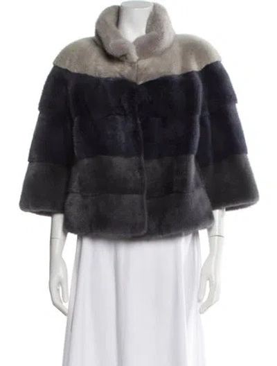 Pre-owned Saga Furs Mink Faux Fur Jacket W/ Tags In Black