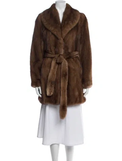 Pre-owned Saga Furs Mink Fur Coat In Brown