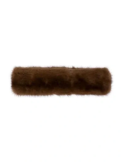 Pre-owned Saga Furs Mink Fur Shawl In Brown