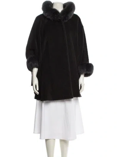 Pre-owned Saga Furs Wool Coat In Black