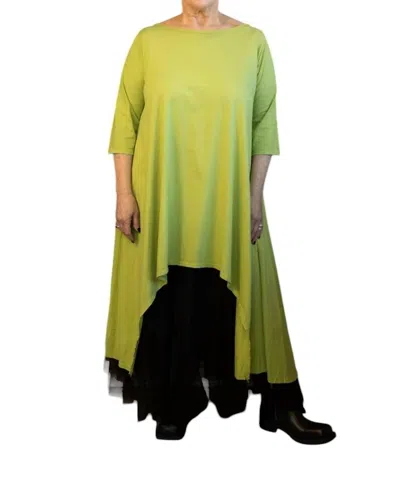 Saga Hi-lo Tunic Dress In Kiwi In Multi