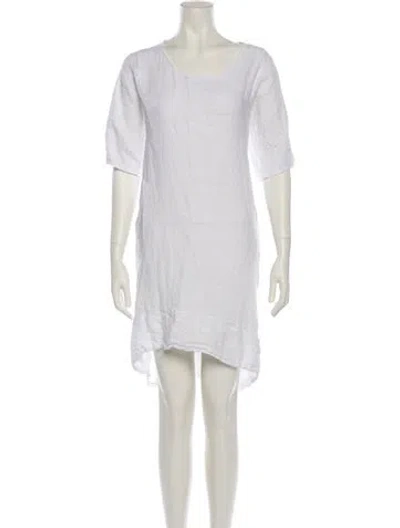 Pre-owned Saga Linen Mini Dress In White