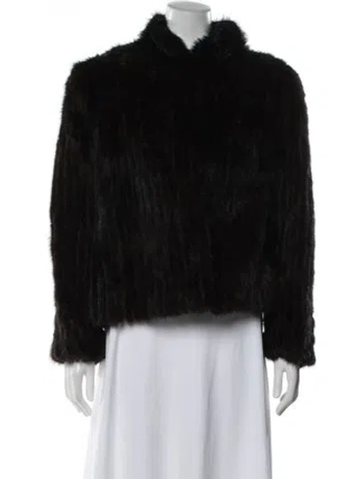 Pre-owned Saga Mink Fur Coat In Black