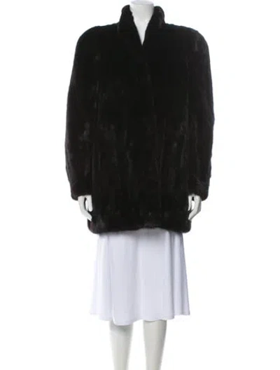 Pre-owned Saga Mink Mink Coat In Black