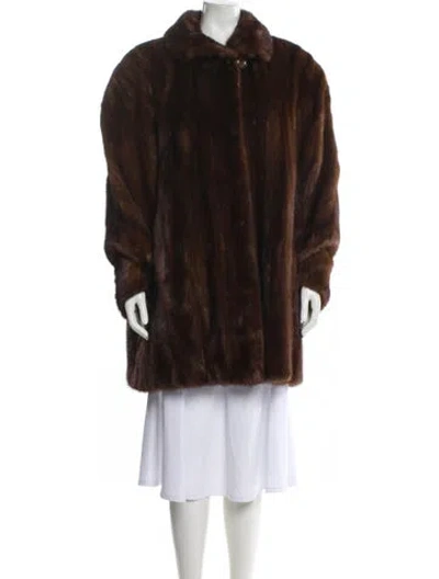 Pre-owned Saga Mink Mink Fur Coat In Brown