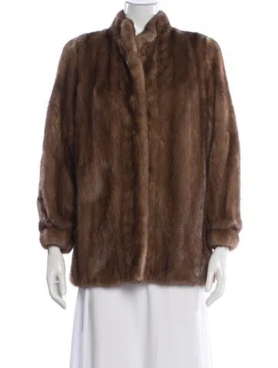 Pre-owned Saga Mink Mink Fur Coat In Brown