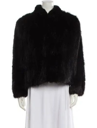 Pre-owned Saga Mink Mink Fur Jacket In Black