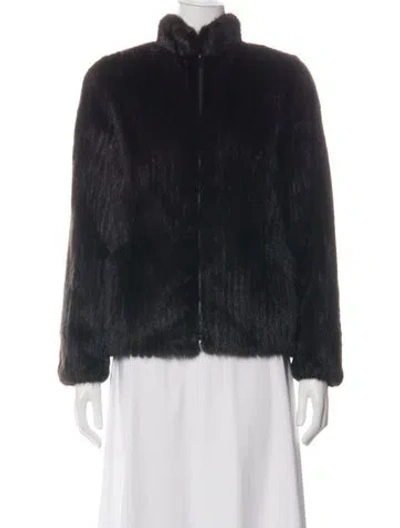 Pre-owned Saga Mink Mink Fur Jacket In Black