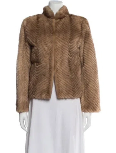 Pre-owned Saga Mink Mink Fur Jacket In Brown
