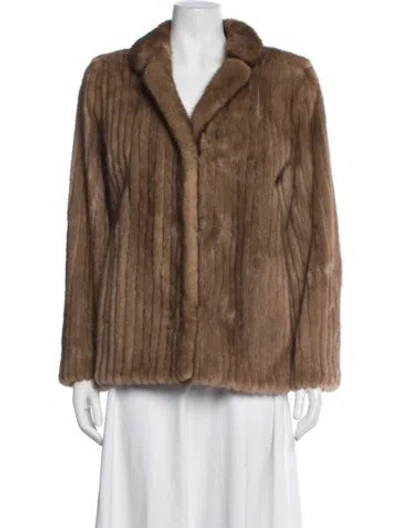 Pre-owned Saga Mink Mink Fur Jacket In Brown