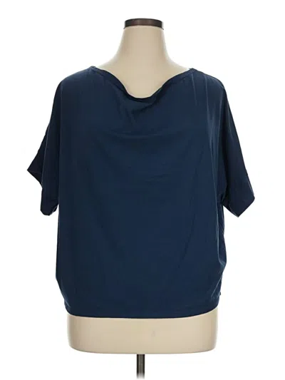 Pre-owned Saga Short Sleeve Turtleneck In Blue