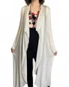 Saga Silk Drape Duster In Sand In White
