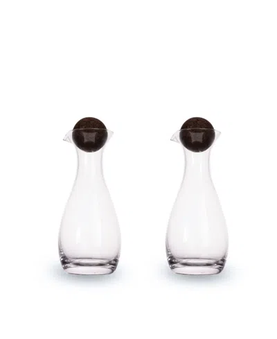 Sagaform Nature Oil And Vinegar Bottles With Cork Stoppers, Set Of 2 In Clear