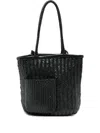 Sagan Pazar Book Woven-effetc Tote Bag In Black