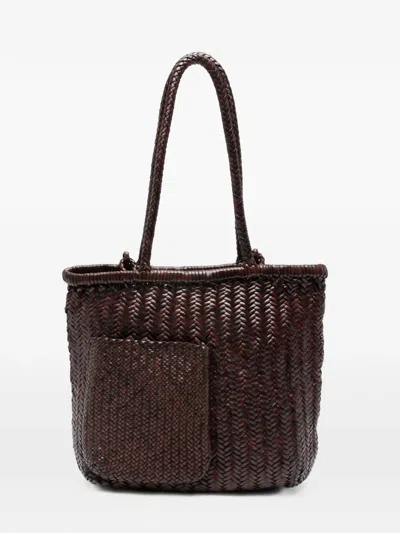 Sagan Pazar Book Woven Tote Bag In Brown