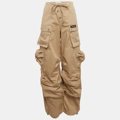 Pre-owned Sagaza Beige Gabardine Marla Cargo Pants Xs In Sand