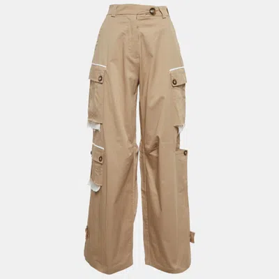 Pre-owned Sagaza Beige Gabardine Pocket Detail Leandro Trousers S In Sand