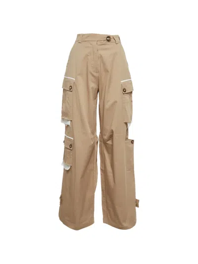 Pre-owned Sagaza Leandro Buttoned Cargo Trousers In Neutral