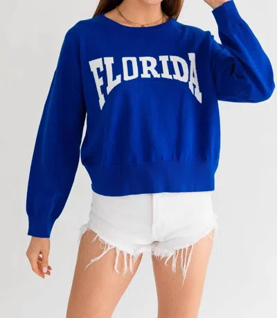 Sage & Citrus Game Day Florida Sweater In Royal In Blue