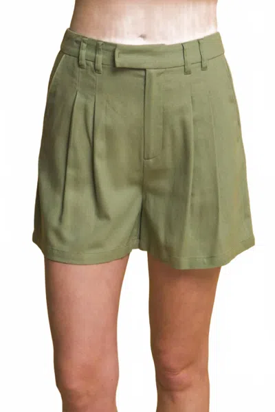 Sage & Clare Ella Linen Shorts In Hunter Green