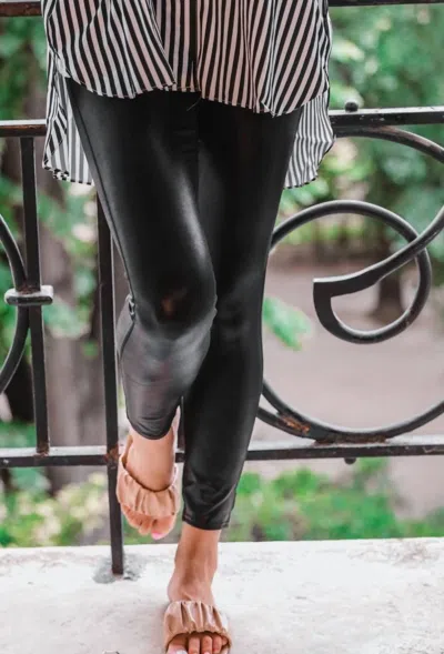 Sage & Clare Everywhere Faux Leather Leggings In Black