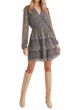 Sage & Clare Starry Visions Surplice Tiered Mini Dress In Navy In Black