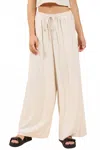 Sage & Clare Sugarloaf Elastic Waist Pants In White In Neutral