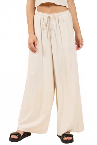 Sage & Clare Sugarloaf Elastic Waist Pants In White In Neutral
