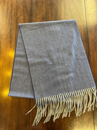 Sage & Clare Unisex Premium Cashmere Scarf In Denim In Gray