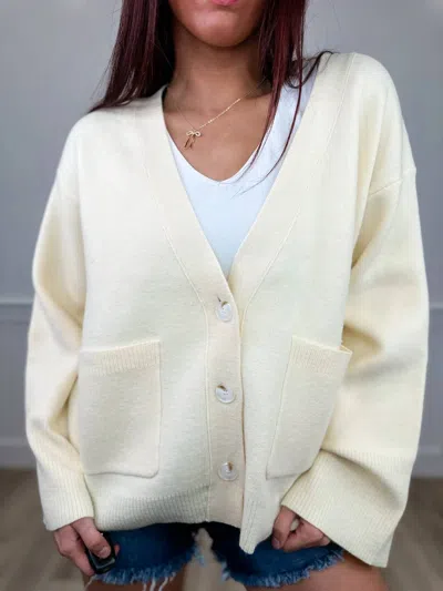 Sage & Clare What To Do Knit Long Sleeve Cardigan In Cream In White