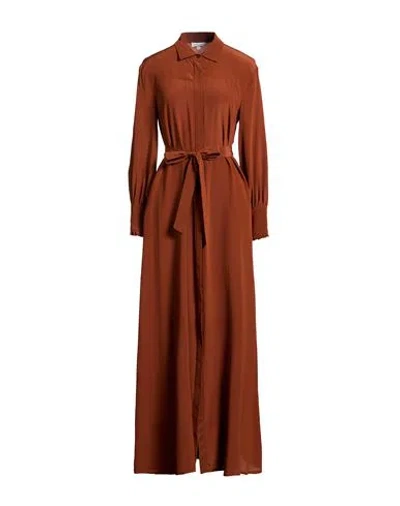 Sage And Ivy Woman Maxi Dress Brown Size 2 Silk