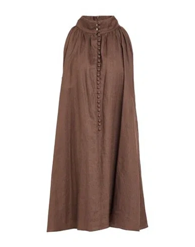 Sage And Ivy Woman Mini Dress Brown Size 6 Linen