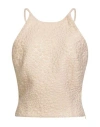 Sage And Ivy Woman Top Beige Size 4 Polyester, Polyamide, Metallic Polyester In Sand
