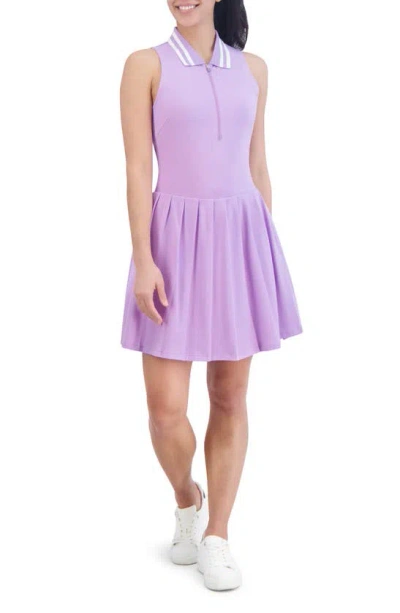 Sage Collective Clubhouse Half Zip Polo Dress In Purple