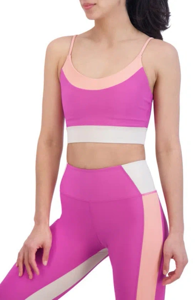 Sage Collective Colorblock Sports Bra In Pink
