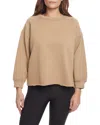 Sage Collective Sage Collective Contrast Stitch 3/4-sleeve Sweatshirt