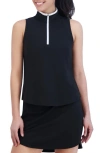 Sage Collective Sage Collective Essential Piqué Collared Sleeveless Top In Black