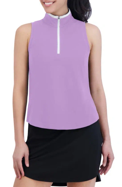 Sage Collective Sage Collective Essential Piqué Collared Sleeveless Top In Lilac