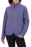 Sage Collective Sage Collective Faux Shearling City Cropped Jacket In Country Blue