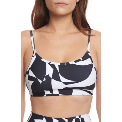 Sage Collective Sage Collective Patterned Everyday Bralette In Black/white