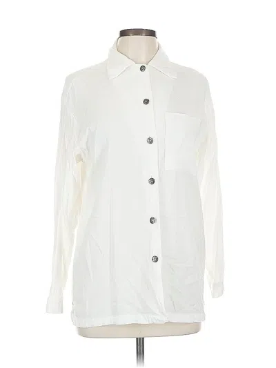Pre-owned Sage Creek By Liz Ence Long Sleeve Button Down Shirt In White