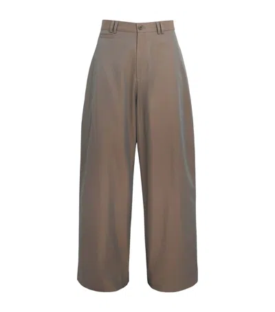 Sage Nation Bebington Wide-leg Trousers In Brown